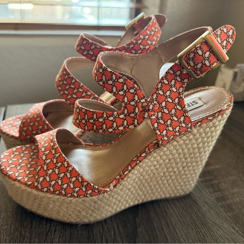 Stylish Orange Wedge Sandals